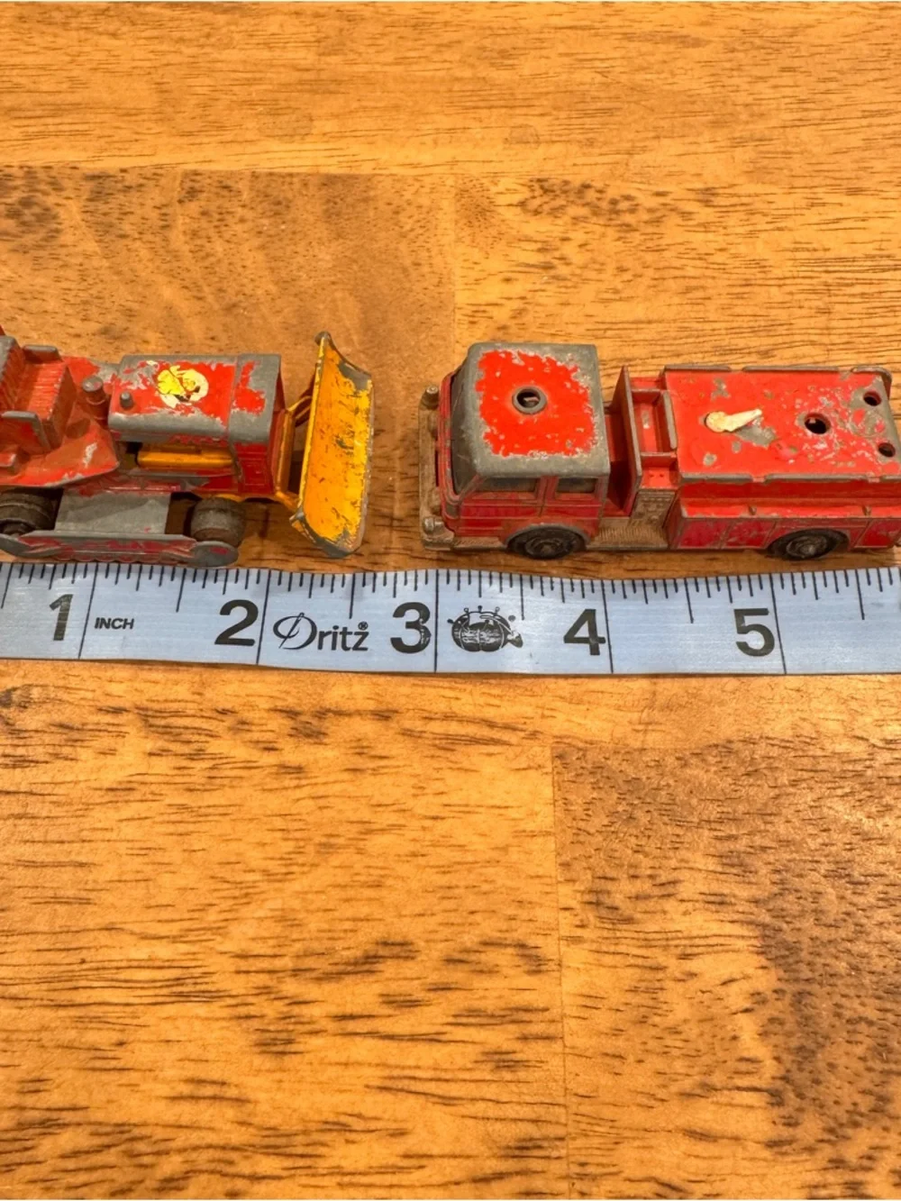 Vintage Matchbox Lesney Vehicles Set of 2 Fire Truck Tractor Bulldozer